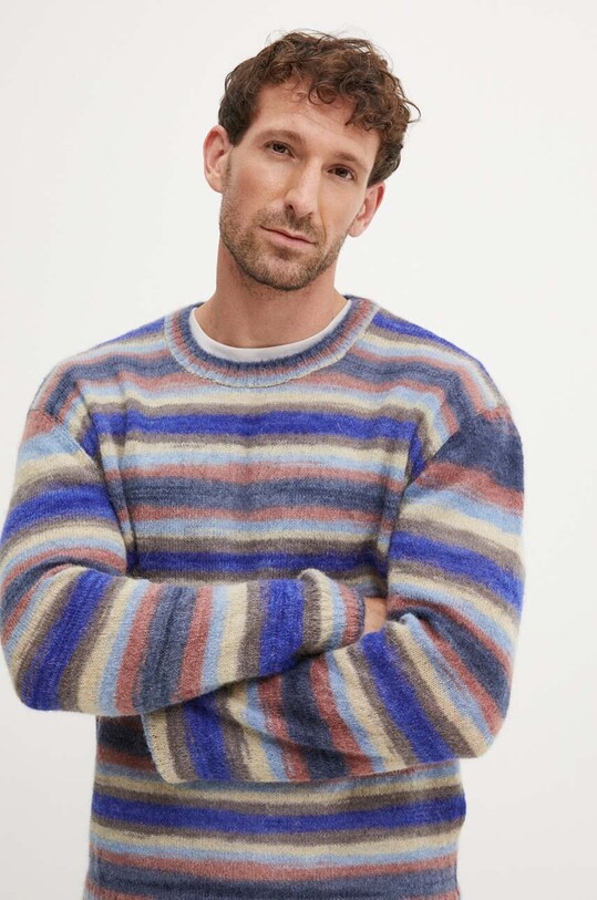 A.P.C. sweter wełniany pull bryce okrągły szary WPABG.H23358