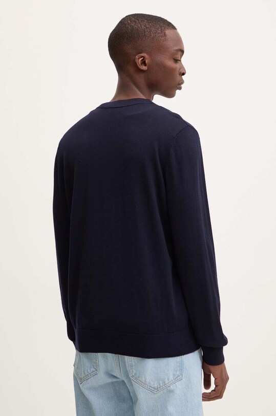 Odzież A.P.C. kardigan wełniany cardigan joe logo WVAWM.H22248 granatowy