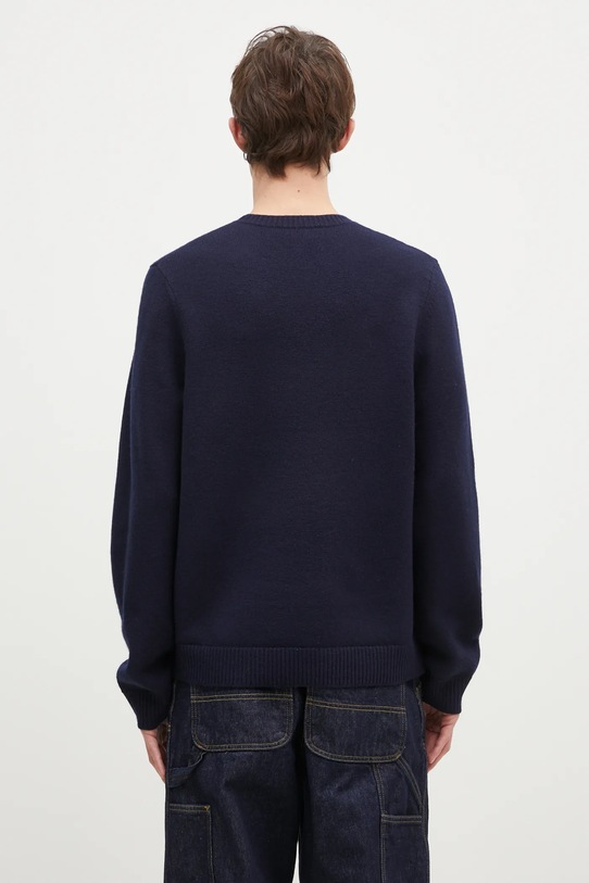 Odzież A.P.C. sweter wełniany Pull Edward WVBDJ.H23059 granatowy