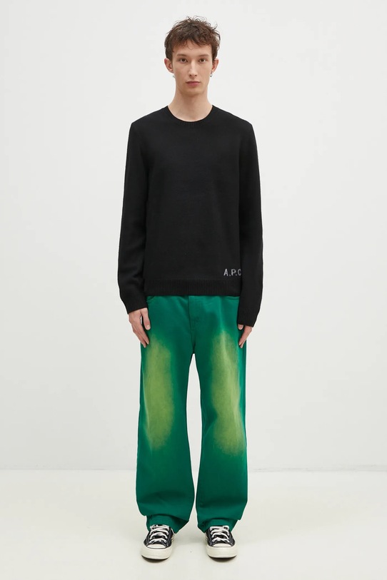 Vlněný svetr A.P.C. Pull Edward WVBDJ.H23059 černá