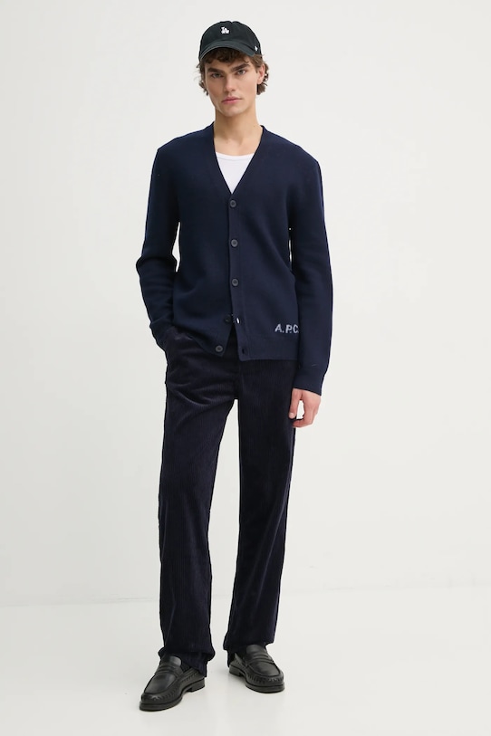 A.P.C. kardigan wełniany kenny WVBDK.H22305 granatowy AW24