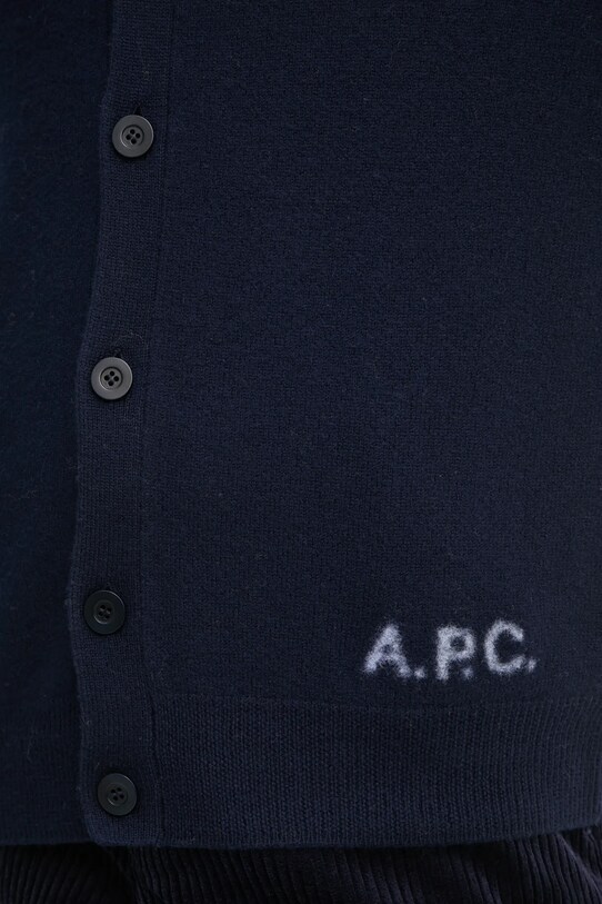 Вовняний кардиган A.P.C. kenny WVBDK.H22305 темно-синій