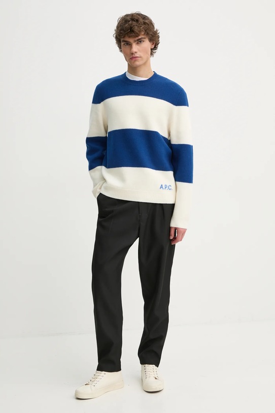 A.P.C. sweter wełniany pull edwardo WVBDL.H23364 granatowy AW24