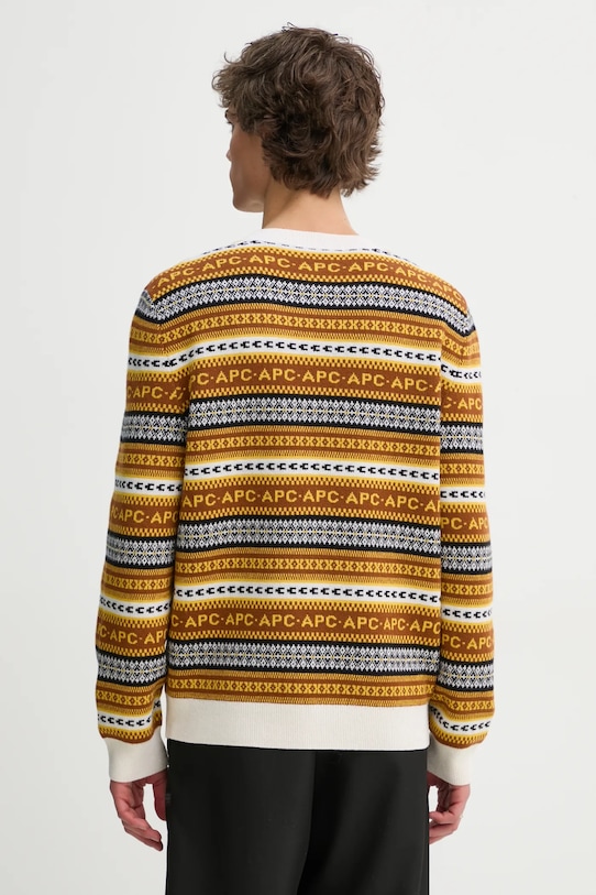 Odzież A.P.C. sweter wełniany pull malcom WVBDS.H23372 brązowy