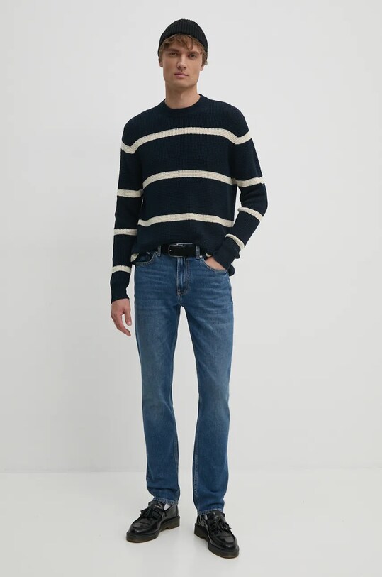 Бавовняний светр Pepe Jeans CAIRO PM702444 темно-синій AW24