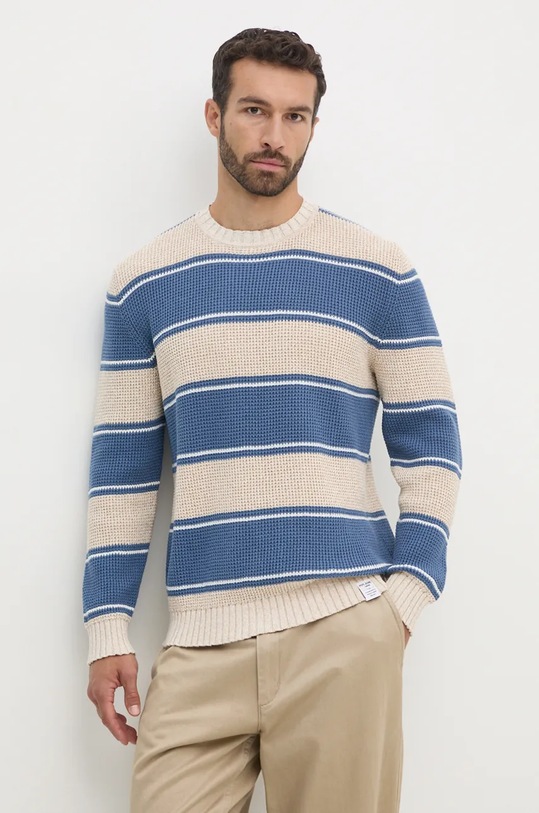 Bavlněný svetr Pepe Jeans CHARLTON kulatý béžová PM702451