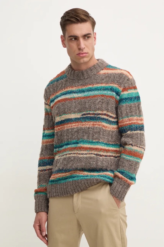 Pepe Jeans pulover din amestec de lana CLIF groase maro PM702464