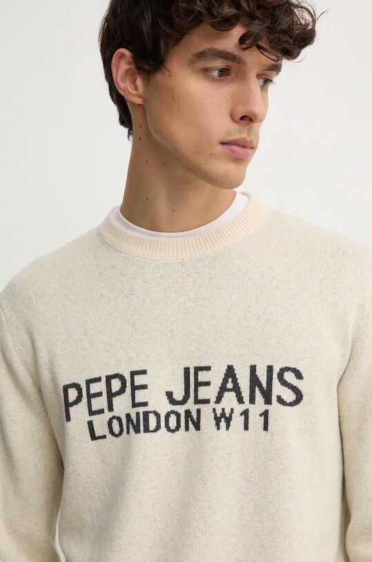 Одяг Светр з домішкою вовни Pepe Jeans CARDIN PM702466 бежевий