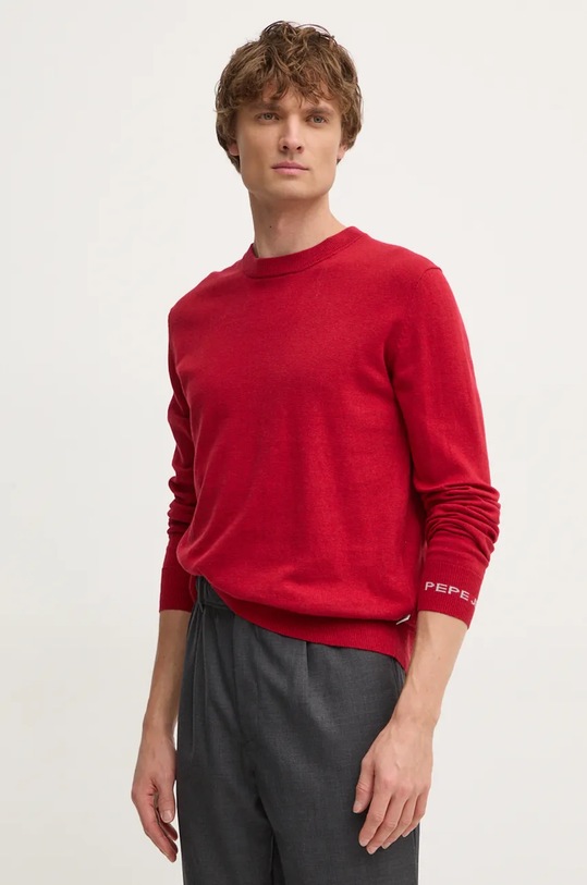 Pepe Jeans pulover din amestec de lana NEW ANDRE CREW NECK rosu PM702469