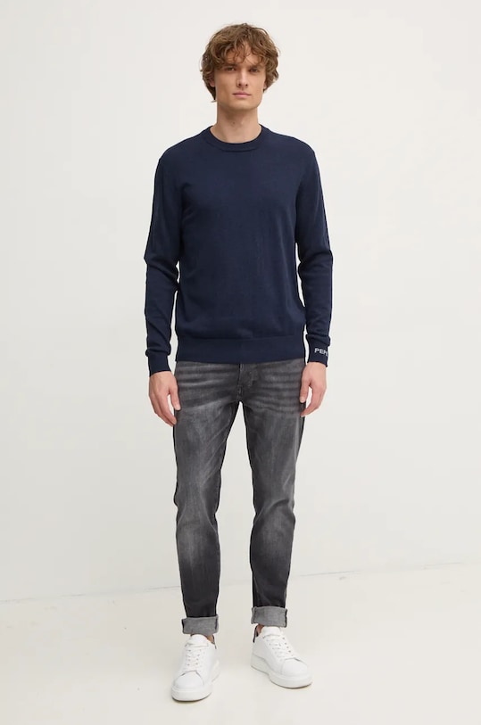 Πουλόβερ με προσθήκη μαλλιού Pepe Jeans NEW ANDRE CREW NECK PM702469 σκούρο μπλε AW24