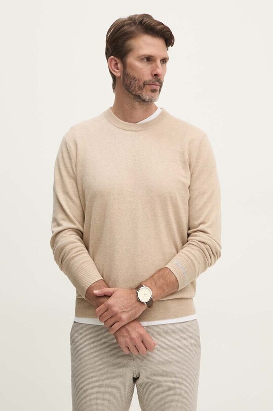 Pepe Jeans pulover din amestec de lana NEW ANDRE CREW NECK bej PM702469