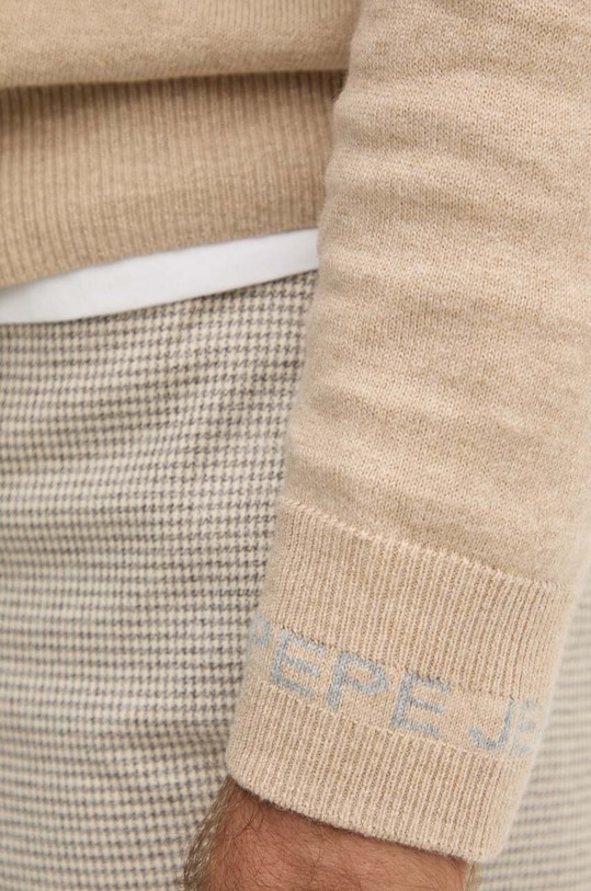 Светр з домішкою вовни Pepe Jeans NEW ANDRE CREW NECK PM702469 бежевий