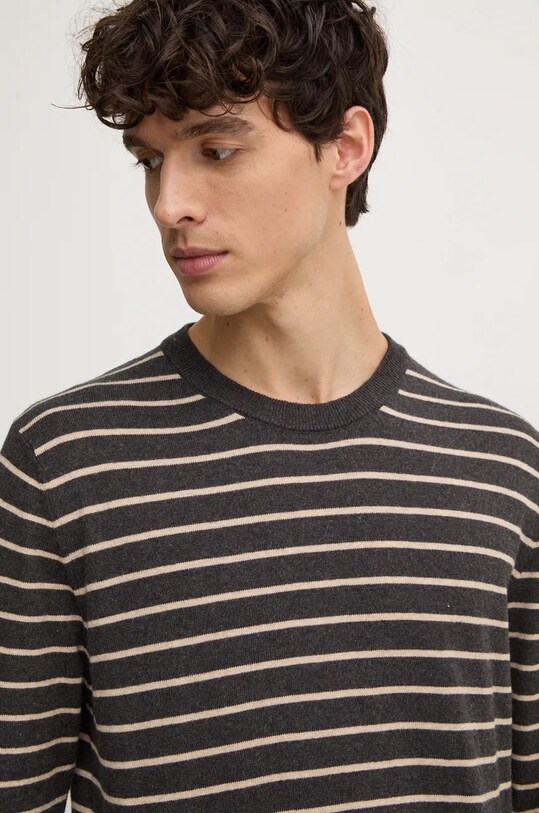 Светр з домішкою вовни Pepe Jeans NEW ANDRE STRIPES сірий PM702479