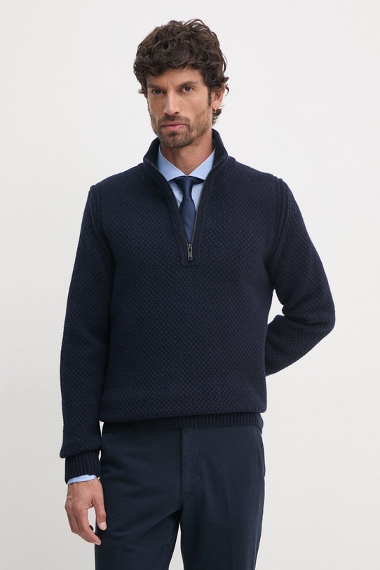 Vuneni pulover Boss Orange mornarsko plava 50523563