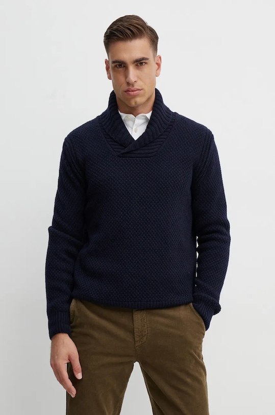 Vuneni pulover Boss Orange mornarsko plava 50523564