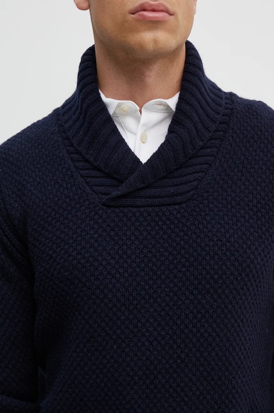 Vuneni pulover Boss Orange 50523564 mornarsko plava