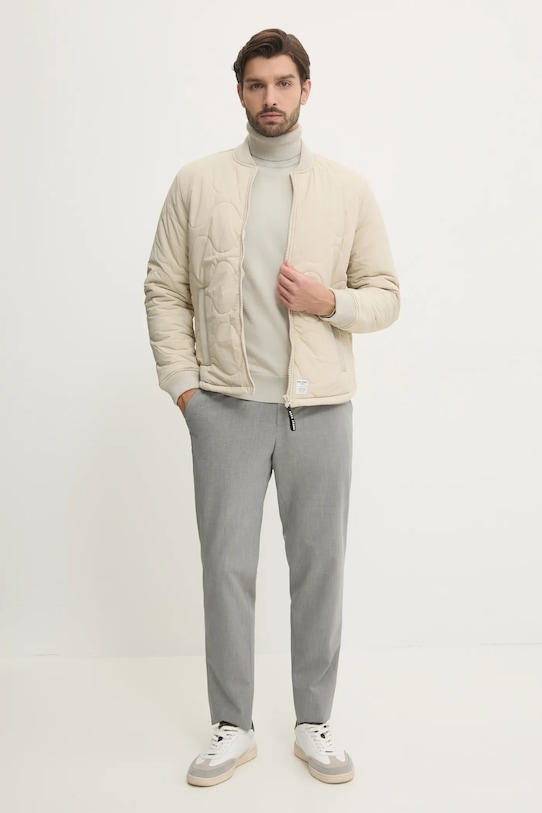 BOSS Orange sweter z domieszką kaszmiru 50527573 beżowy AW25