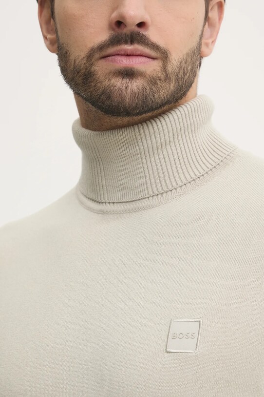 BOSS Orange sweter z domieszką kaszmiru 50527573 beżowy