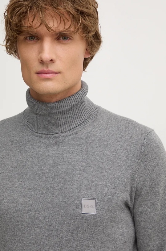 Sveter s prímesou kašmíru Boss Orange sivá 50527573