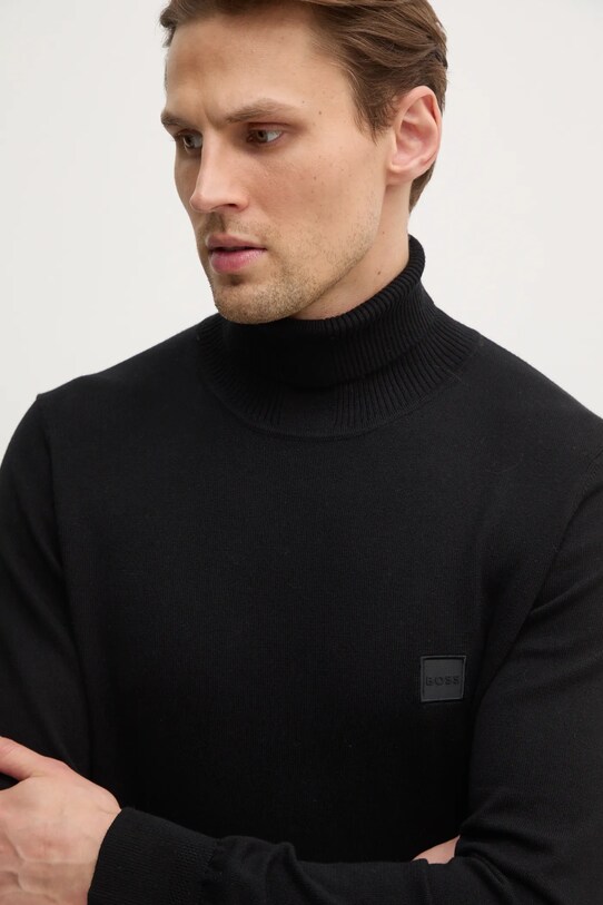 Boss Orange pulover din amestec de casmir negru 50527573