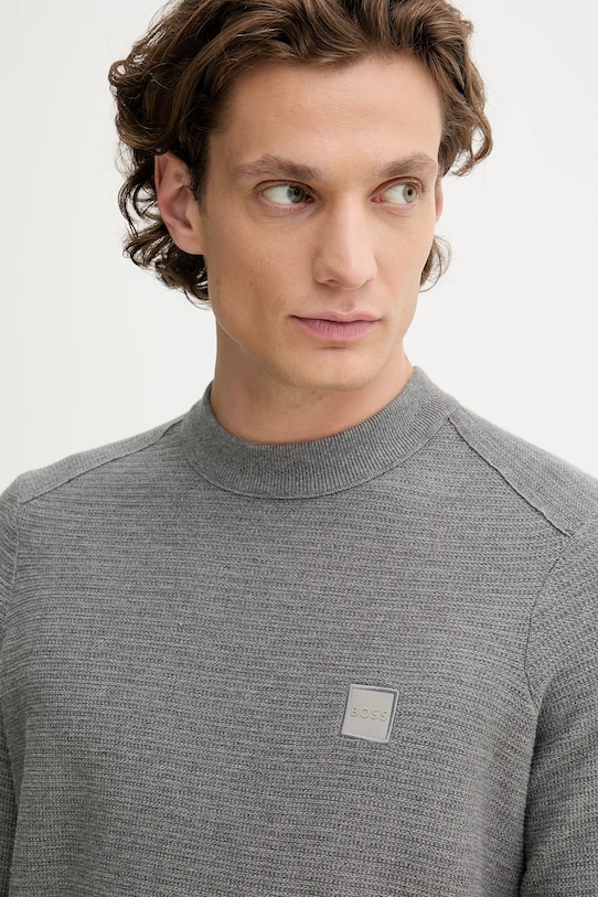 Sveter s prímesou kašmíru BOSS Orange sivá 50527584