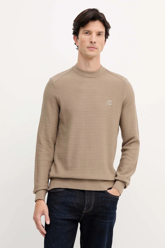 Sveter s prímesou kašmíru BOSS Orange s prímesou vlny béžová 50527584