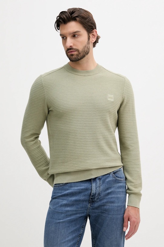 BOSS Orange maglione con aggiunta di cachemire misto lana verde 50527584