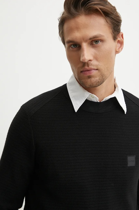 Boss Orange pulover din amestec de casmir negru 50527584