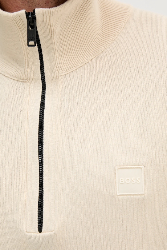 Svetr z vlněné směsi BOSS Orange 50527585 béžová