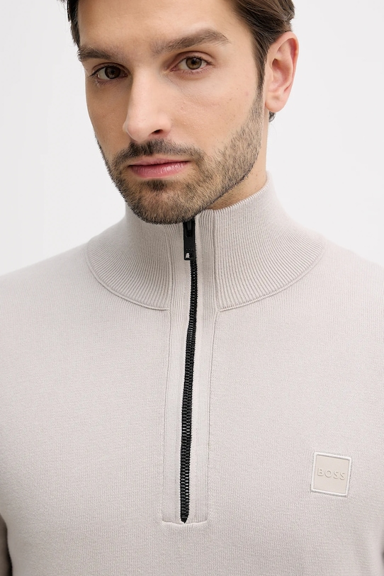 BOSS Orange sweter z domieszką wełny Kanobix_S beżowy 50527585