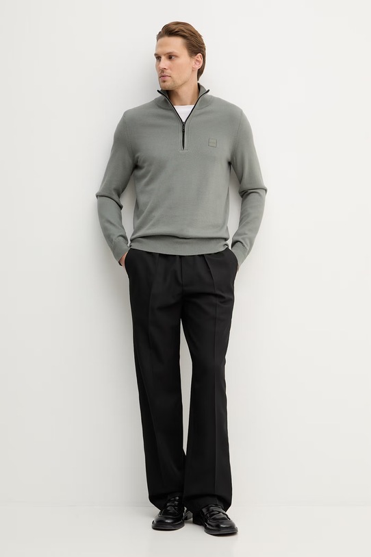 Sveter s prímesou vlny BOSS Orange Kanobix_S 50527585 sivá AW25