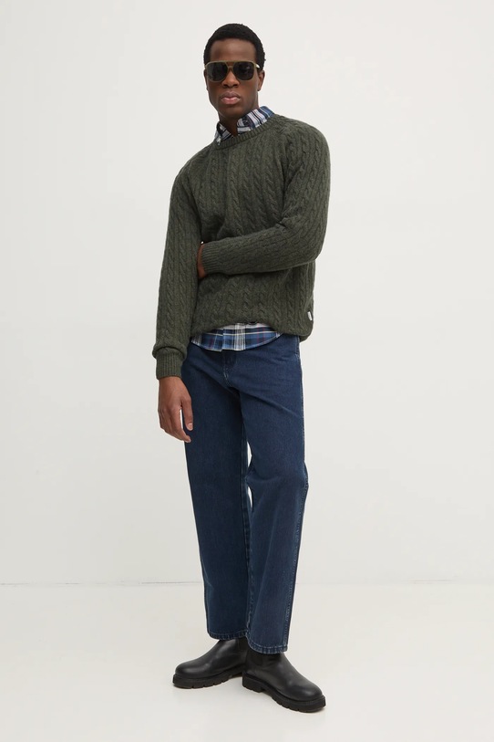 Vuneni pulover Lindbergh 30.800227.ARMY.MEL zelena AW24