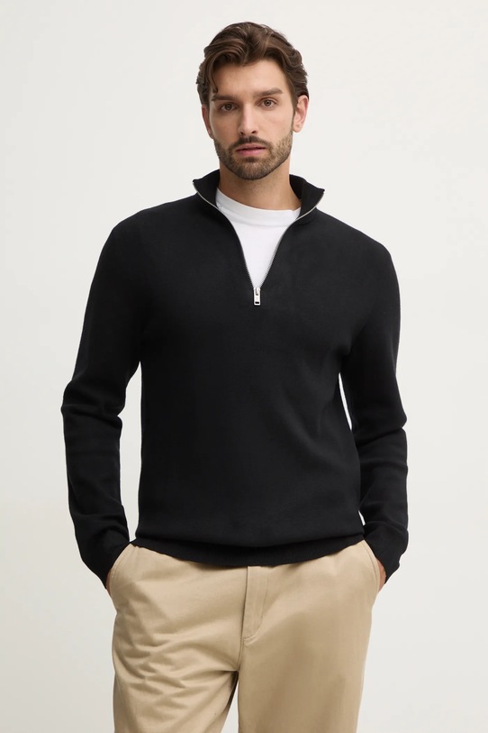 Пуловер Lindbergh полуполо черен 30.805009A.BLACK