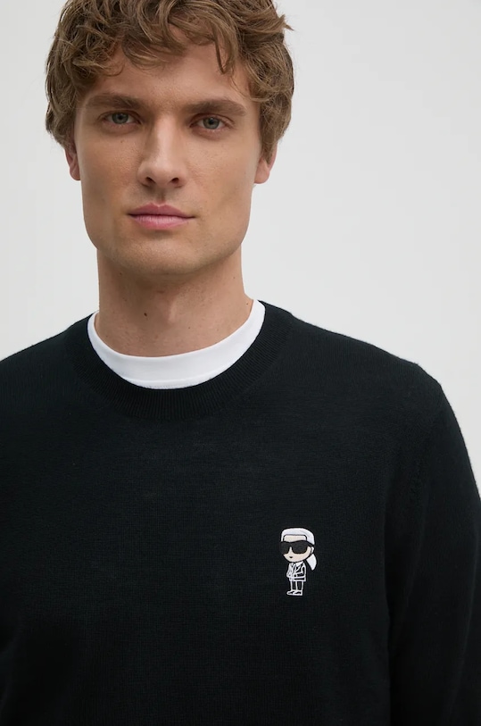Vlněný svetr Karl Lagerfeld černá 544399.655013