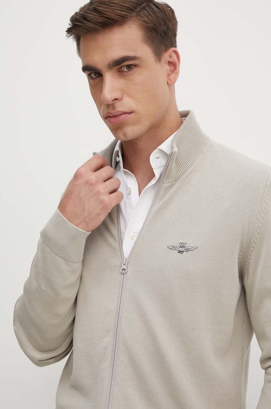 Aeronautica Militare cardigan din bumbac bej MA1510L506
