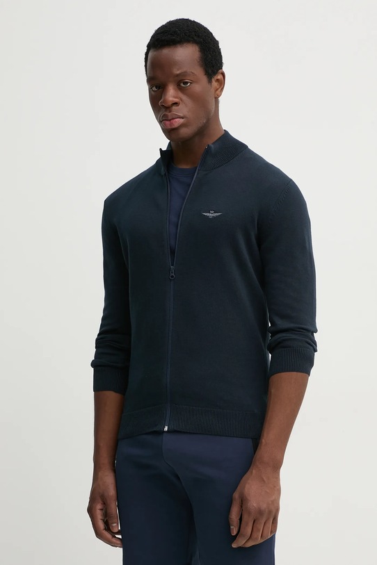Aeronautica Militare kardigan bawełniany bawełna granatowy MA1510L506