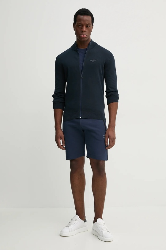 Aeronautica Militare kardigan bawełniany MA1510L506 granatowy SS25