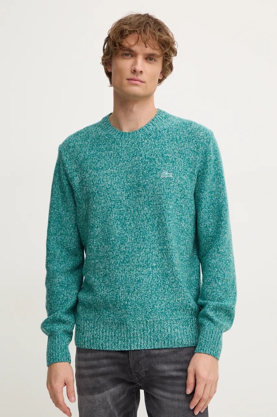 Вълнен пуловер Lacoste щампа тюркоазен AH2920