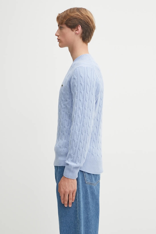 Lacoste sweter wełniany AH2924 niebieski AW25