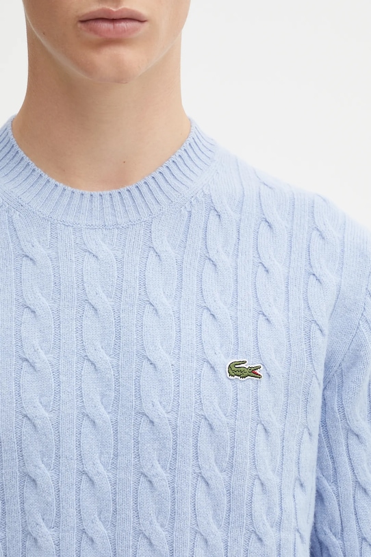 Lacoste sweter wełniany niebieski AH2924