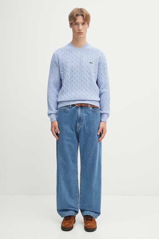 Lacoste sweter wełniany AH2924 niebieski