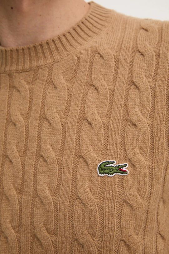 Вовняний светр Lacoste AH2924 коричневий