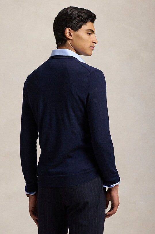 Polo Ralph Lauren sweter wełniany RWS-Longsleeve 710946142 niebieski AW24
