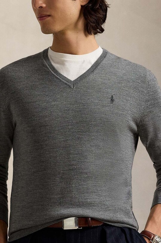 Polo Ralph Lauren maglione in lana RWS-Longsleeve grigio 710946142
