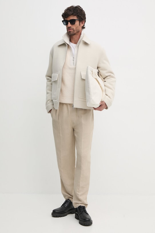 Vlněný svetr BOSS 50526861 béžová AW24