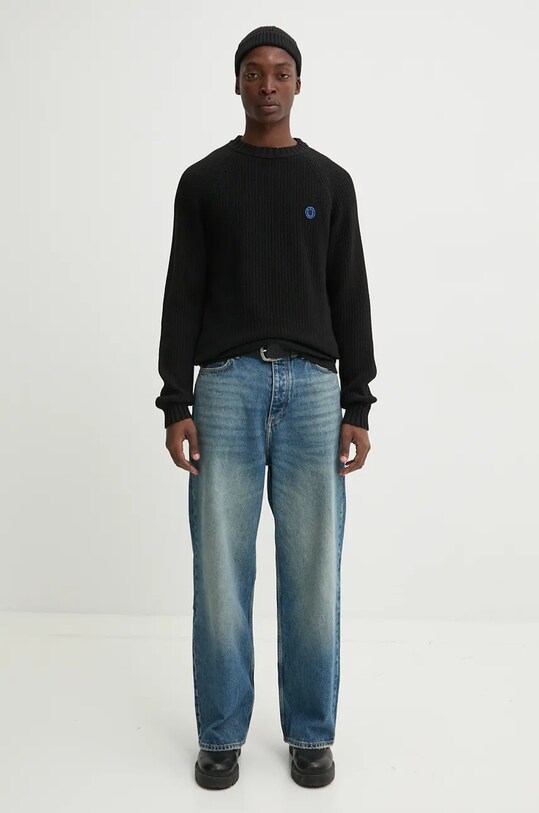 Бавовняний светр Hugo Blue 50518744 чорний AW24