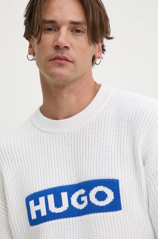 Hugo Blue pulover de bumbac alb 50525363