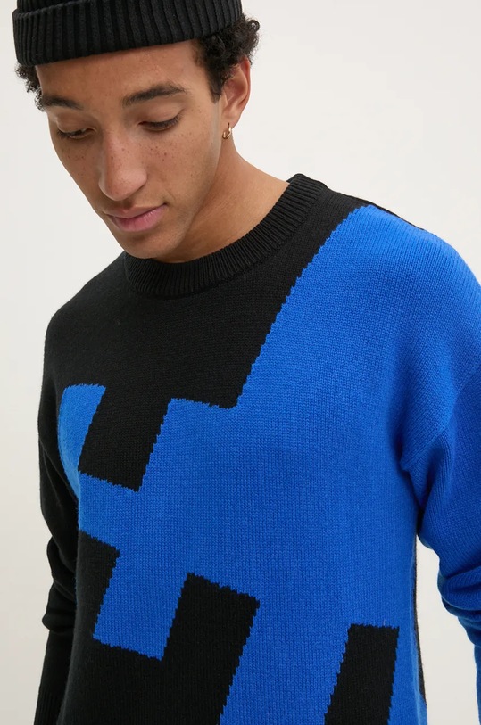 HUGO Blue sweter z domieszką wełny 50527220 czarny