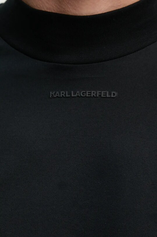 Bavlněné tričko s dlouhým rukávem Karl Lagerfeld 544200.755001 černá