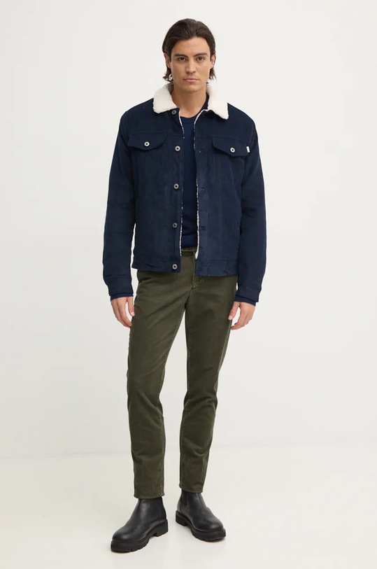 Michael Kors sweter wełniany CF460F77AP granatowy AW24